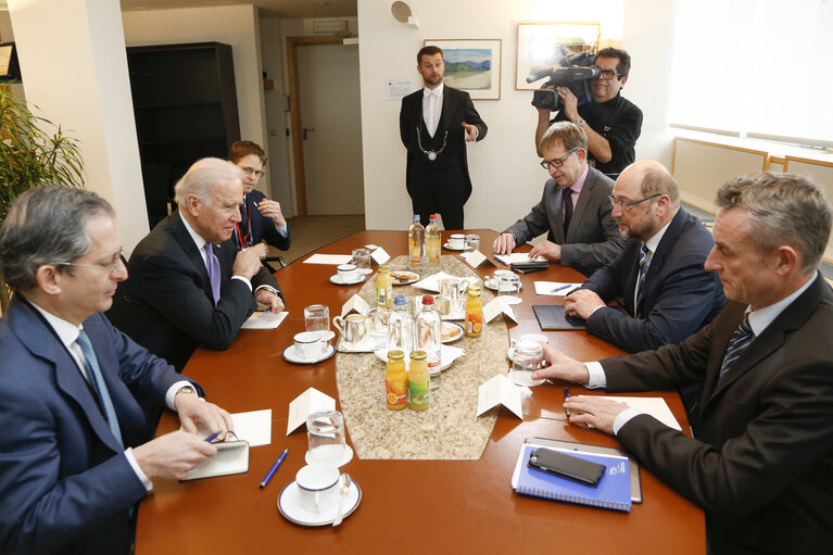 Visit of the Vice-President of the United States of America to the European Parliament in Brussels.