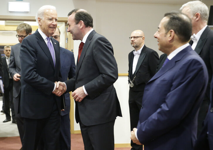 Martin SCHULZ - EP President at the Conference of Presidents with Joe BIDEN, Vice President of the United States of America