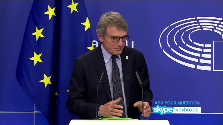 Press conference by David SASSOLI, EP President following his intervention to the European Council: questions and answers
