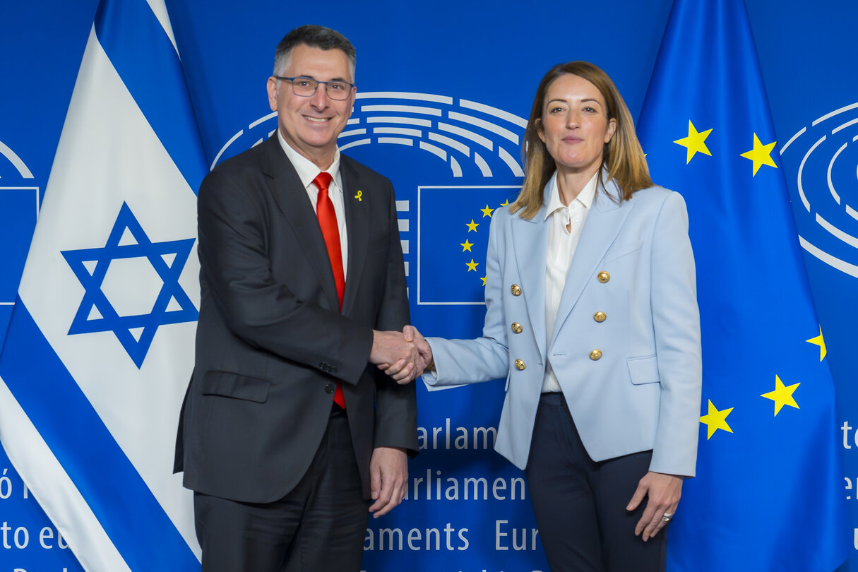 Roberta METSOLA, EP President meets with Gideon SA'AR, Israeli Minister for Foreign Affairs